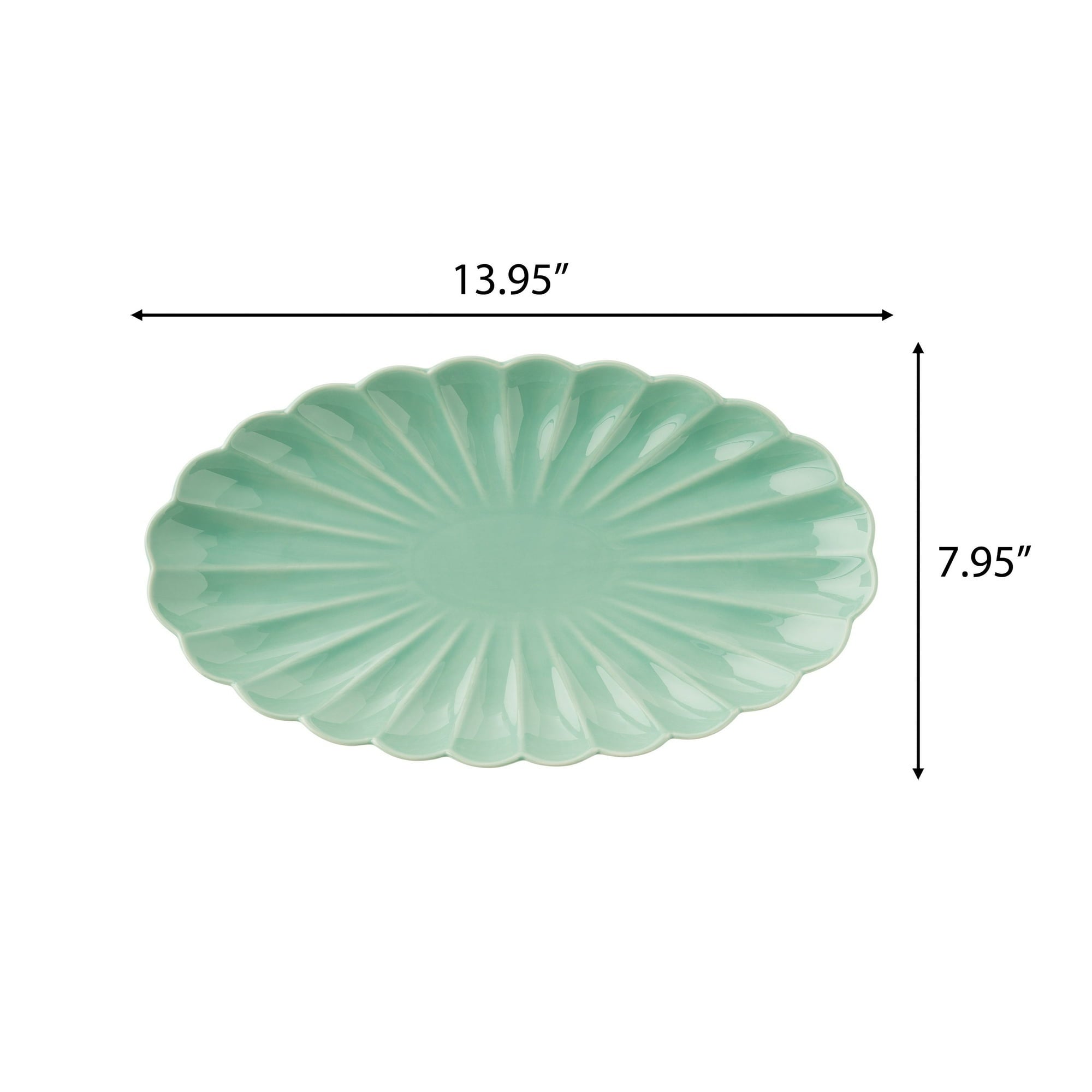 The Pioneer Woman Colette Stoneware 14-inch Serving Tray, green