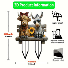 Acrylic cow and donkey flower pot planters with size diagram and feature labels