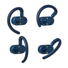 Blue wireless open-ear earphones, multiple angles of adjustable ear hooks and mic module