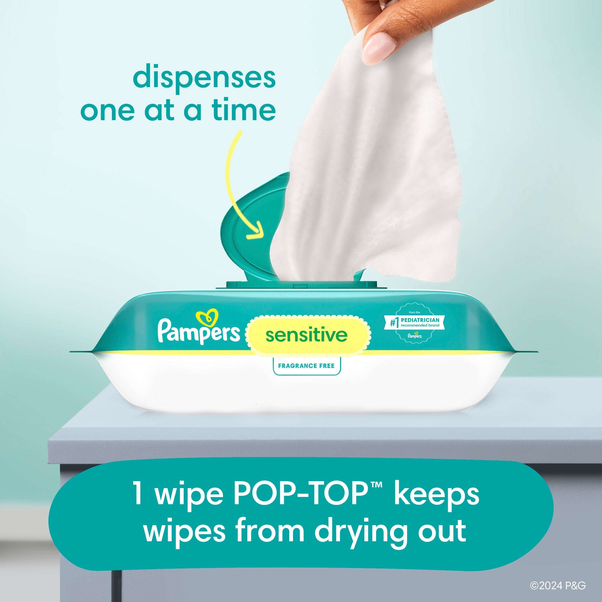 Pampers Sensitive Baby Wipes Unscented, 16 Pack, 1344 Total Count (Select for More Options)