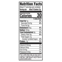 Happy Tot toddler cookie nutrition facts label with serving size and calorie information.