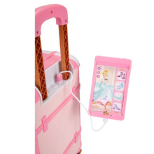 Pink child suitcase playset with open vanity panel and accessory card
