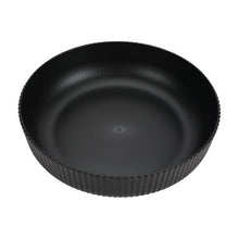 Black ribbed dinner bowl interior, 43-oz recycled plastic