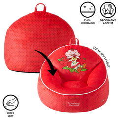 Strawberry Shortcake Kids' Compressed Foam Bean Bag Chair, Red