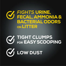 Cat litter features: fights urine, fecal, ammonia and bacterial odors; tight clumps