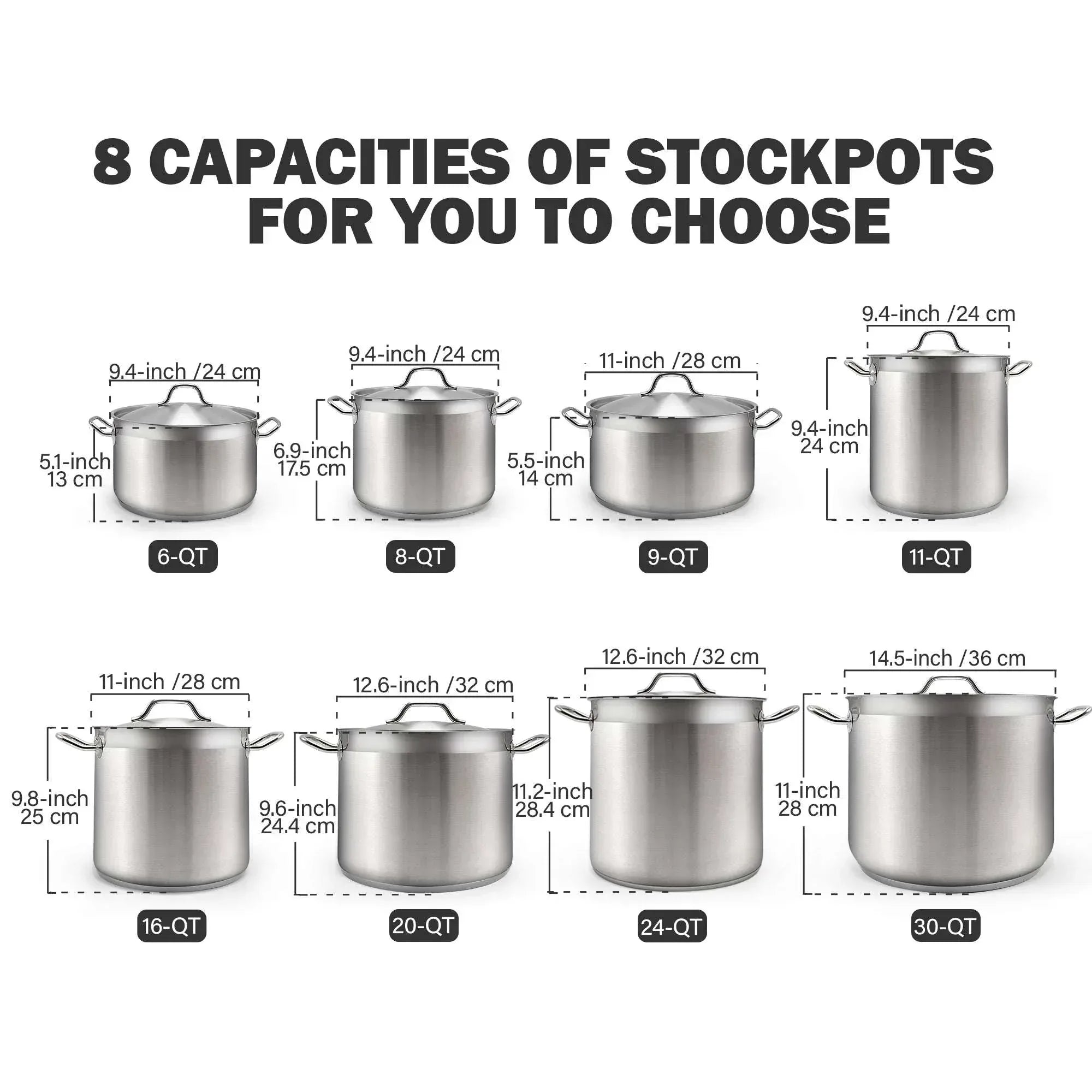 Cooks Standard Stainless Steel Dutch Oven Casserole Pot with Lid, 6-Quart Professional 18/10 Stainless Steel Stock Pot, Casuelas de Acero Inoxidables