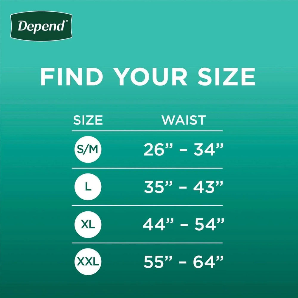 Depend Fresh Protection Incontinence Underwear for Men - Choose Your Size - USA MEGA SHOP