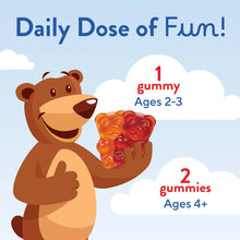 Gummy Vites daily dose gummy for ages 2-3 and 4+ illustration with bear
