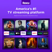 TV streaming app catalog with thumbnail tiles for popular services