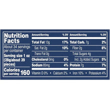 Nutrition facts panel for serving size 1 oz with 160 calories