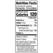 Nutrition Facts panel showing calories 120 per 8 fl oz serving size