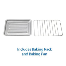 Baking rack and baking pan set for toaster oven with two removable inserts
