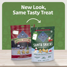 Blue Buffalo Santa Snacks dog biscuit bags, holiday themed retail pack (2)