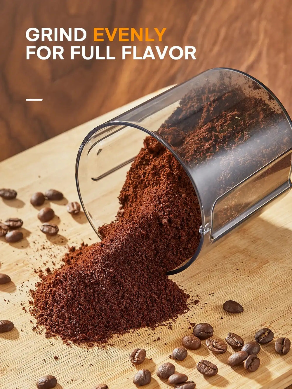 Electric Burr Coffee Grinder FOHERE, 200W Upgrade, 18 Precise Grind Settings, 2-14 Cup Adjustable, Only for Grind Coffee, Black