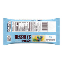 Milk chocolate Easter candy eggs bag back with Nutrition Facts, barcode and serving info