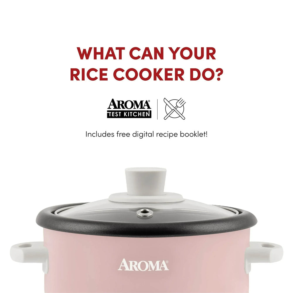 AROMA® 4-Cups (Cooked) / 1Qt. Rice & Grain Cooker, Pink - USA MEGA SHOP