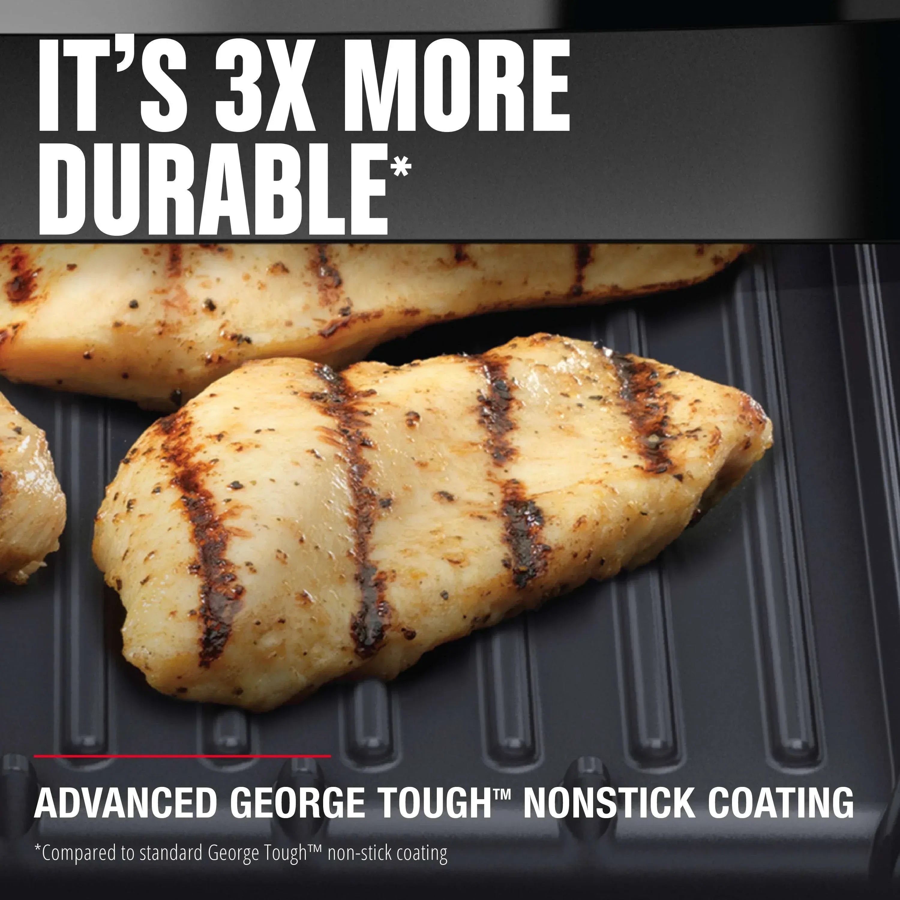 George Foreman 4-Serving Non-Stick Removable Dishwasher Safe Plates, Grill and Panini Maker, Durable Easy-to-Clean Plastic Housing - USA MEGA SHOP