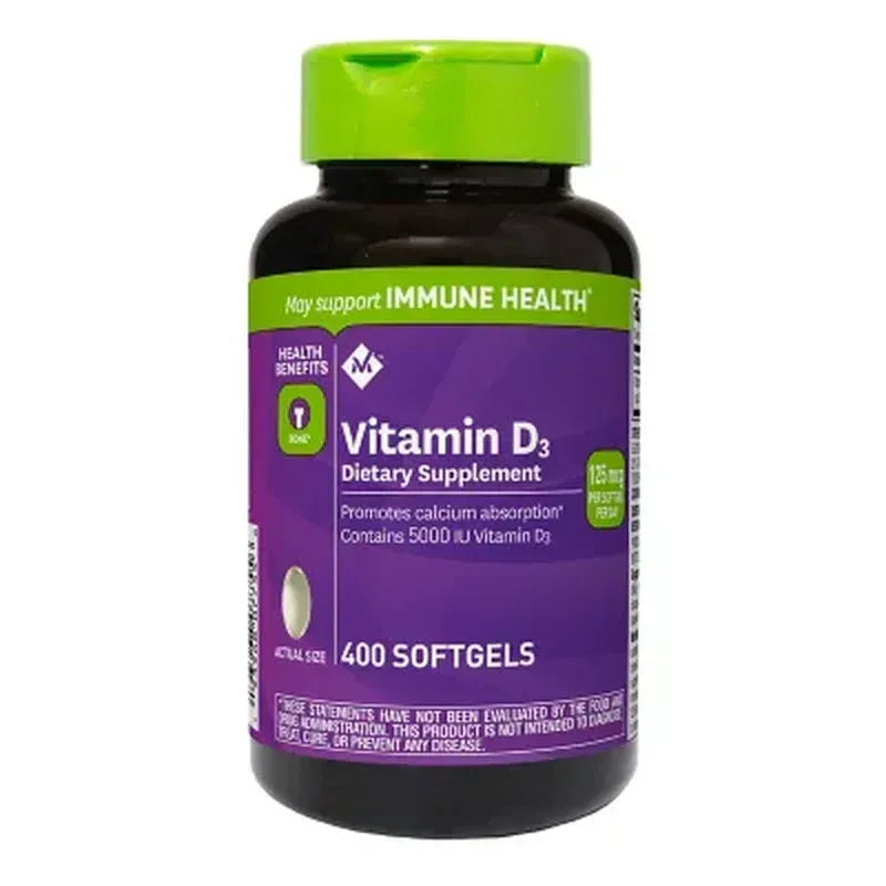 Member'S Mark Vitamin D3, 125 Mcg (5000 IU) Softgels, 400 Ct.