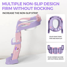 Pink and lavender non-slip potty training step stool ladder with secure grip pedals