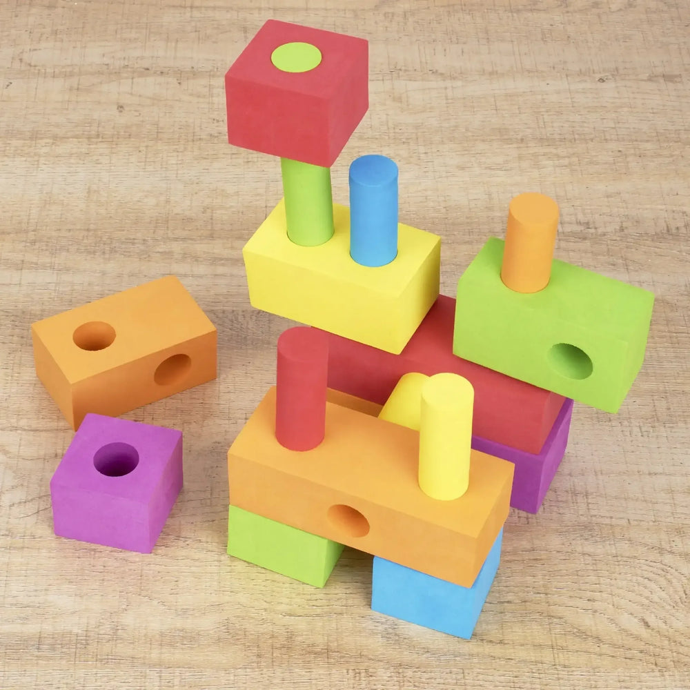Spark Create Imagine Foam Peg Building Blocks, 100 Pieces, Baby and Toddler Toys - USA MEGA SHOP