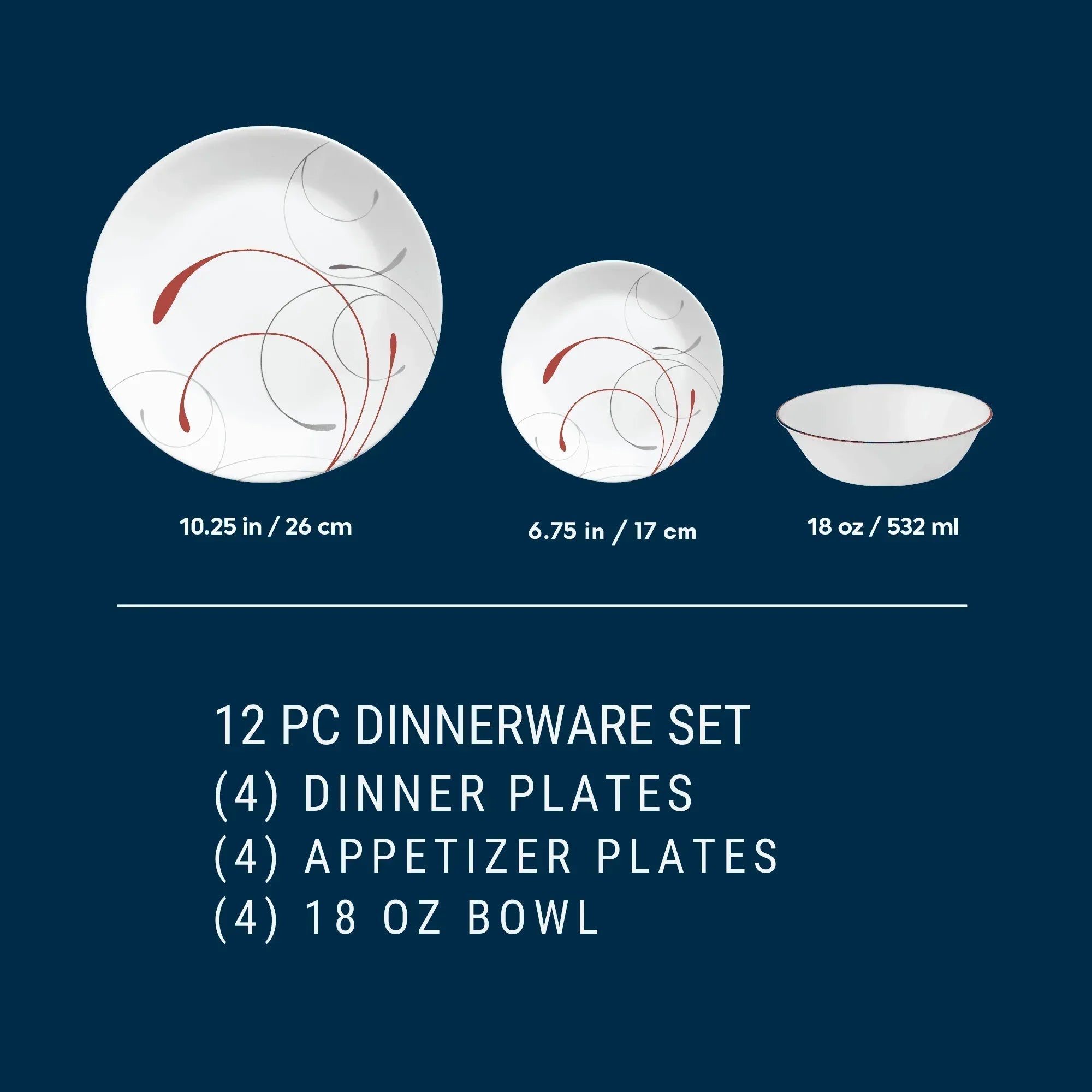 Corelle Splendor 12-Piece Glass Dinnerware Set (Service for 4)