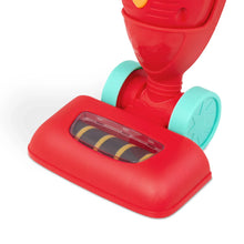 Red floor brush base with teal wheels for the toy vacuum cleaner