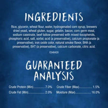 Dog treat ingredients and guaranteed analysis nutrition panel