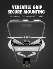 Bracketron AutoGrip vent phone mount front view with adjustable phone-grip clamps