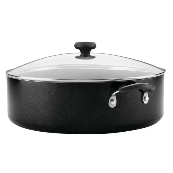 Farberware Easy Clean 14 Inch Nonstick One-Pot / Stockpot / Dutch Oven Family Braising Pan with Lid, Dishwasher Safe, Black