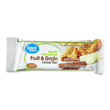 Apple cinnamon Fruit & Grain cereal bar in white wrapper