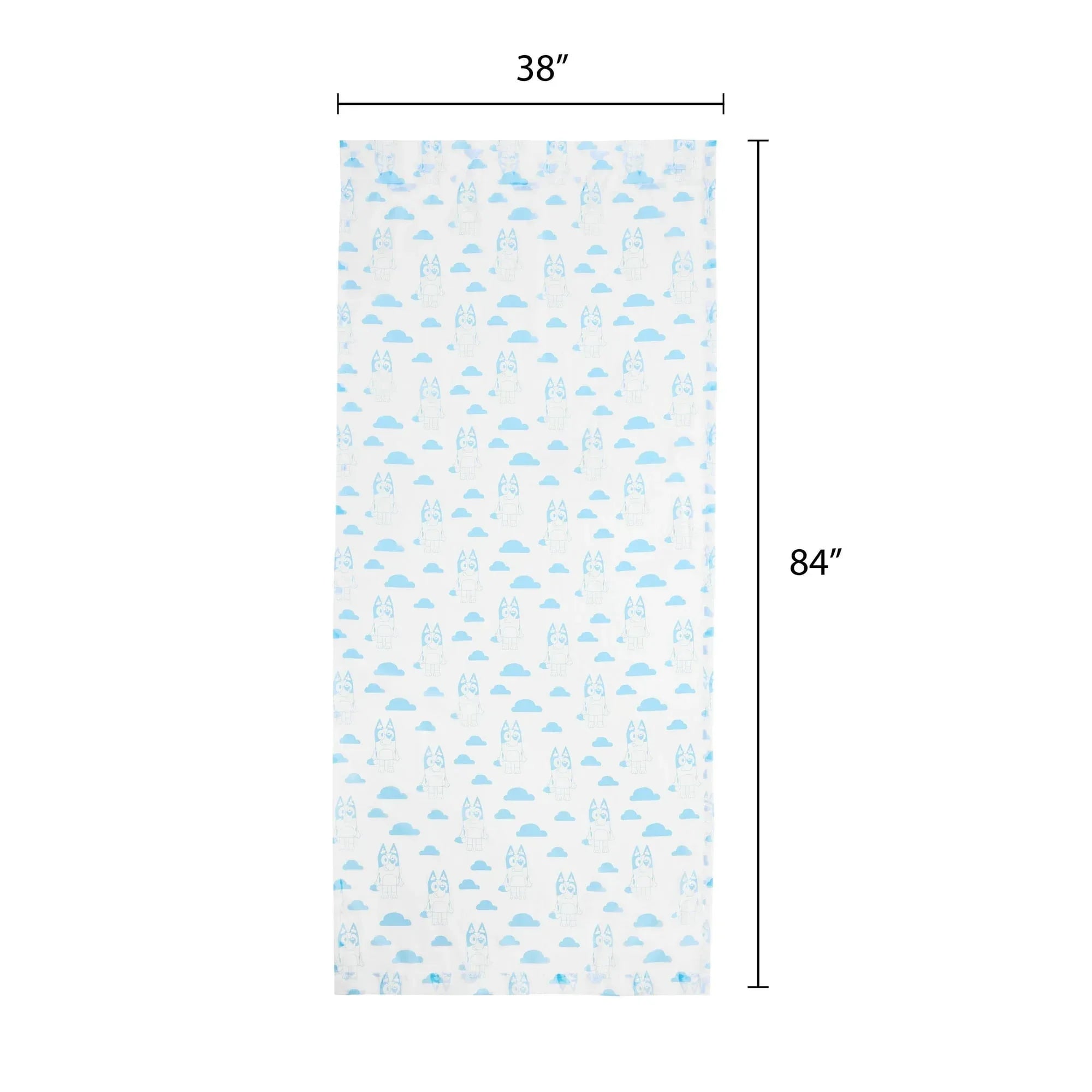 Bluey Dream Sheer Kids Drape, 38" x 84", White, BBC Studios - USA MEGA SHOP