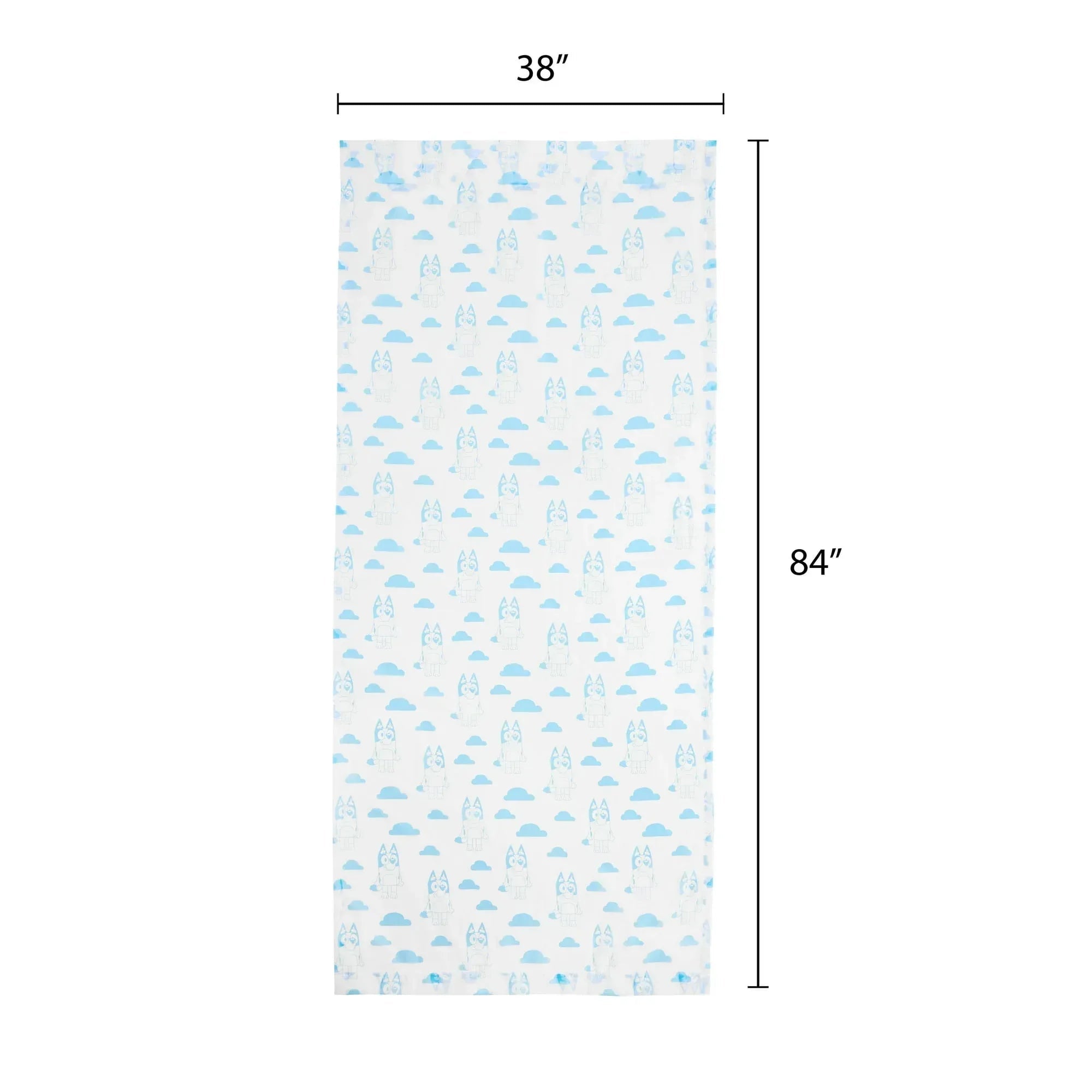 Bluey Dream Sheer Kids Drape, 38" x 84", White, BBC Studios