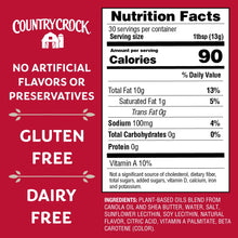Country Crock nutrition facts label on squeeze bottle with red cap