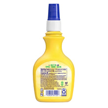 Yellow spray bottle with blue cap; nutrition and barcode panel on back label.