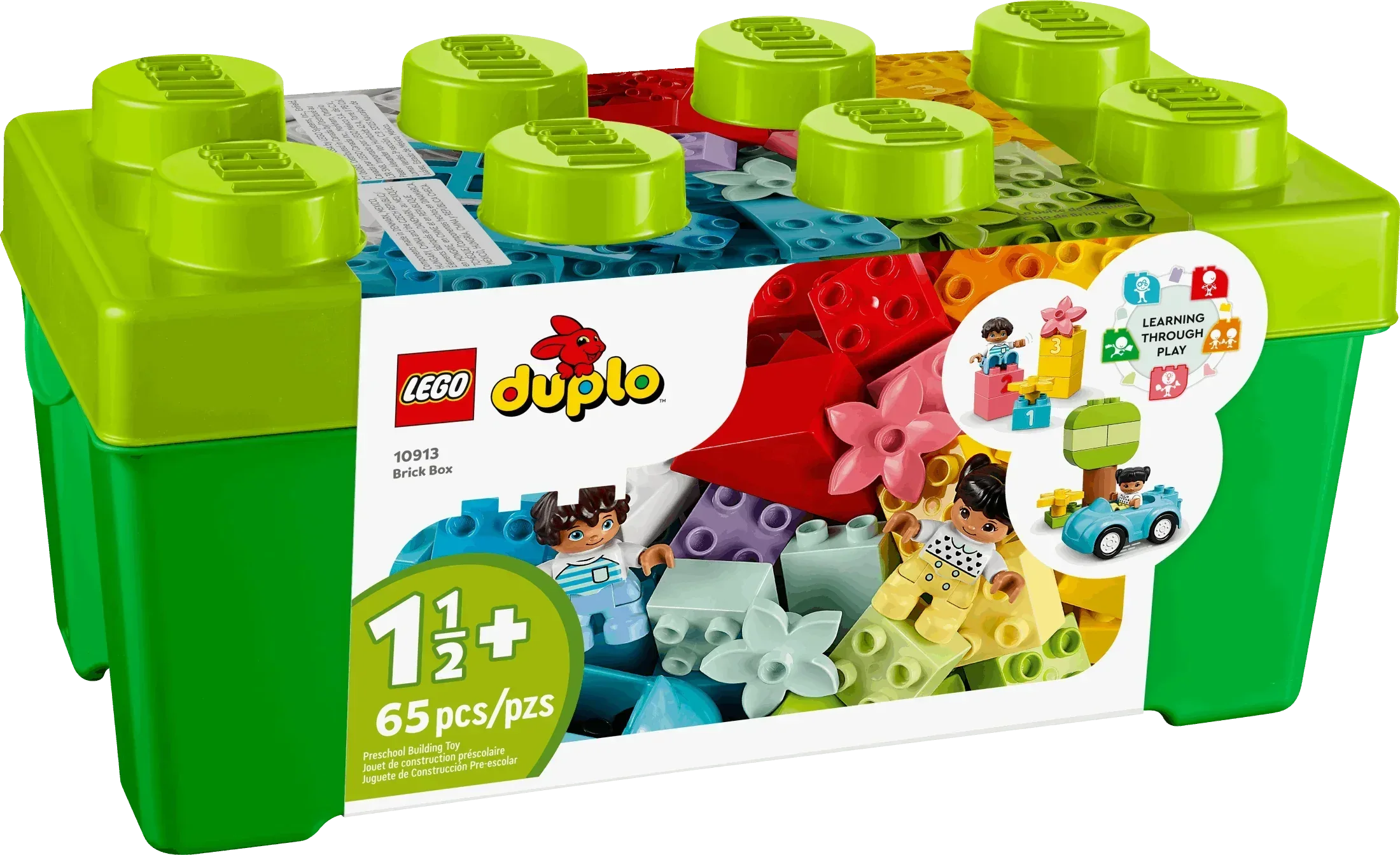 LEGO DUPLO Classic Brick Box Building Set with Storage 10913, Toy Car, Number Bricks and More, Learning Toys for Toddlers, Boys & Girls 18 Months Old - USA MEGA SHOP