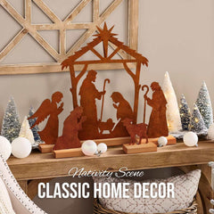 Ayieyill Christmas Tabletop Decorations Indoor 5pcs Nativity Scene Christmas Decor Xmas Decoration - USA MEGA SHOP