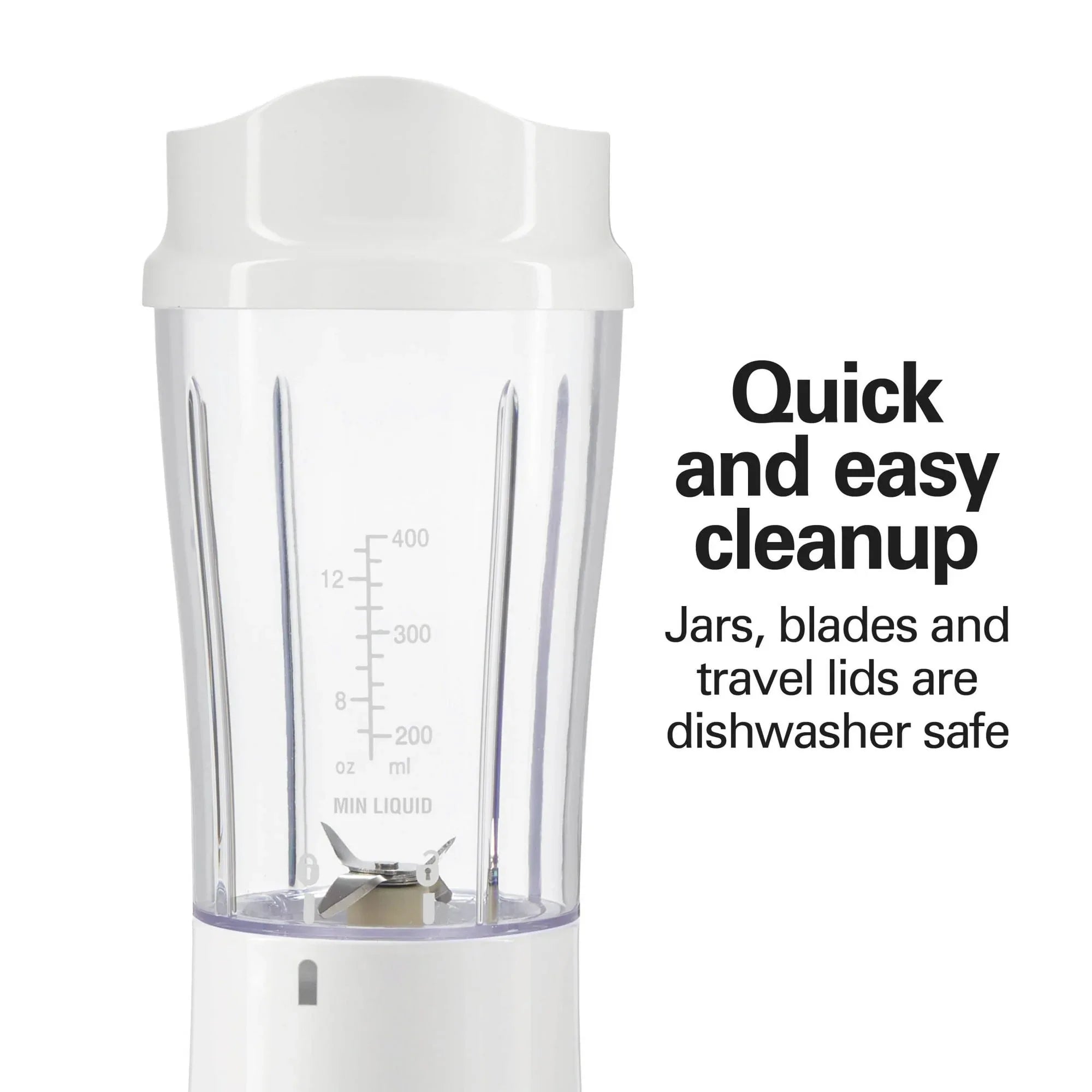 Hamilton Beach Personal Blender for Smoothies with 2 Travel Jars and Lids, White - USA MEGA SHOP