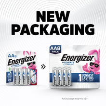 Energizer Ultimate Lithium AA8 pack, retail package for eight AA batteries