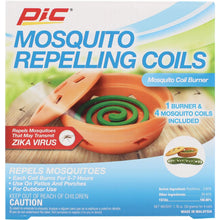 PIC Mosquito Repelling Coils package showing orange burner and teal spiraled coils