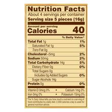 Nutrition Facts panel for sugar-free caramel chocolate hard candies, 40 calories
