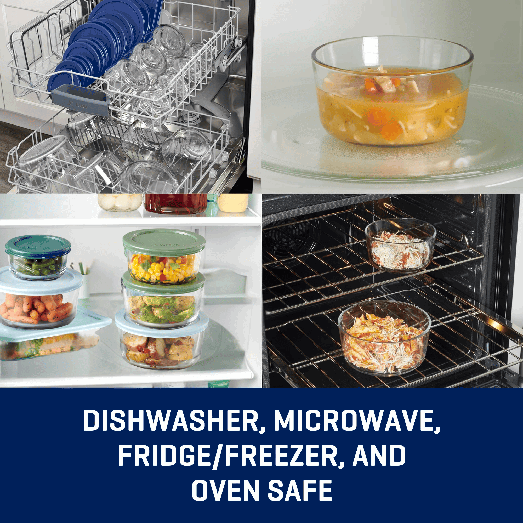 Anchor Hocking 32-Piece Glass Food Storage Containers with Colorful BPA-Free Lids