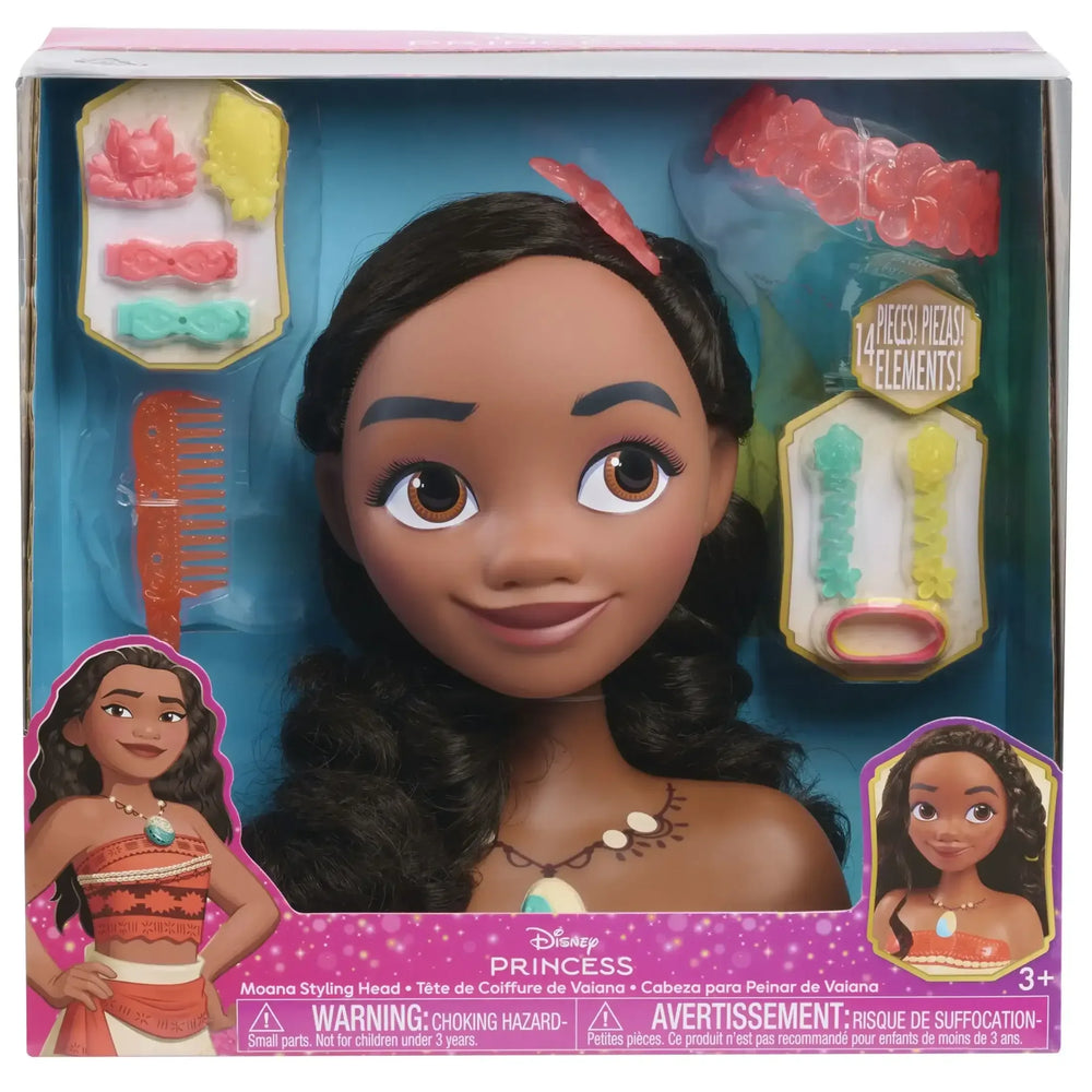 Disney Princess Moana Styling Head, 14-pieces, Pretend Play, Kids Toys for Ages 3 up - USA MEGA SHOP