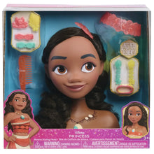 Disney Princess Moana styling head toy in display box with 14 elements