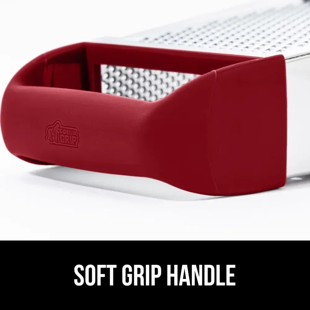 GORILLA GRIP Cheese Grater, BPA Free Stainless Steel Box Graters, Cheeses and Veggie Shredder
