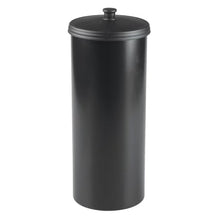 iDesign Toilet Paper Canister with Lid, Storage for 3 Rolls, 6.3'' x 15.5'', Matte Black