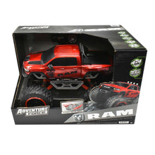 Adventure Force RAM RC vehicle box showing red truck and large monster tires