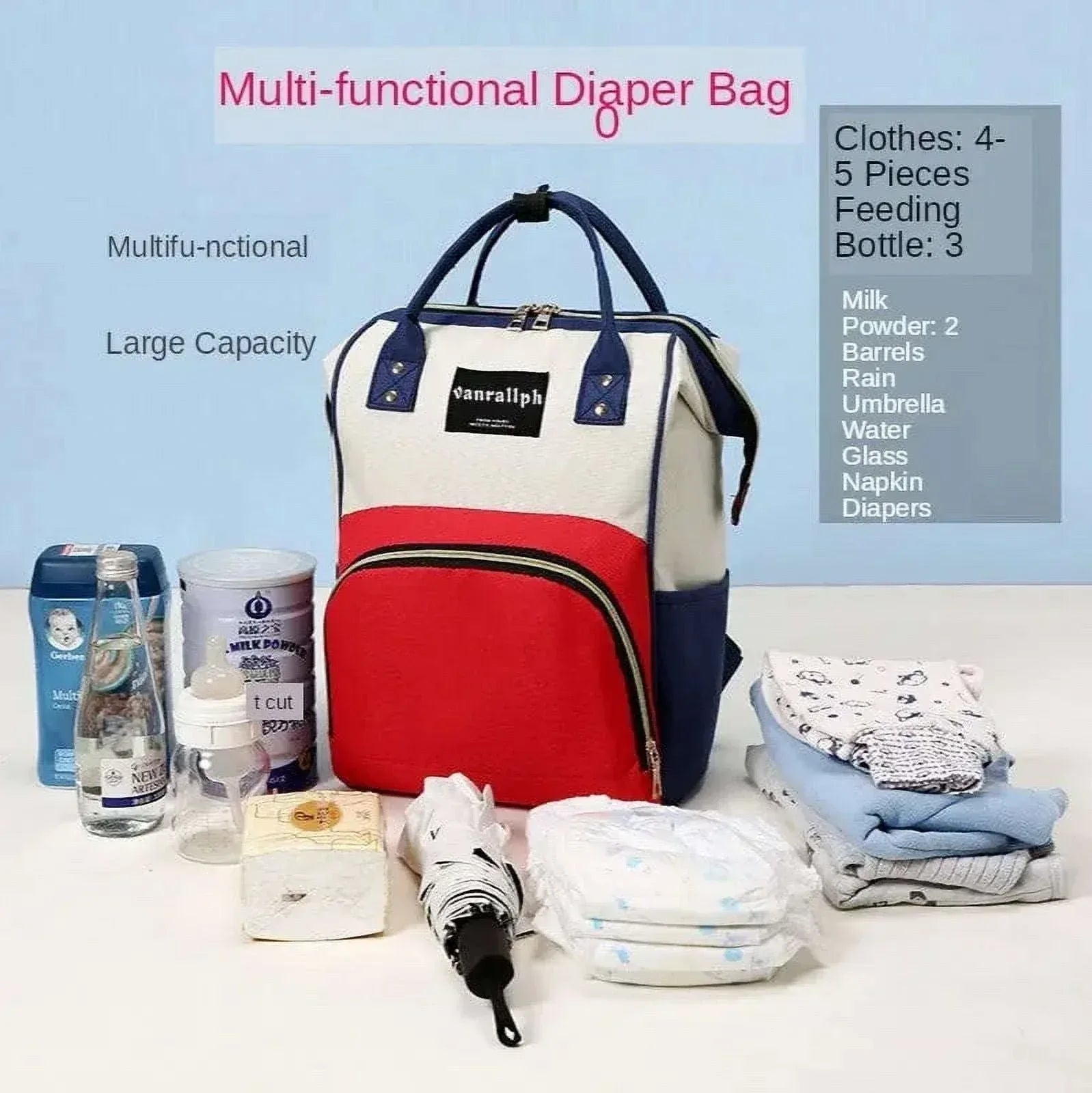 Diaper Bag Mummy Black Color Backpack Large Capacity Bag Mom Baby Multi-function Waterproof Outdoor Travel Diaper Bags For Baby Care