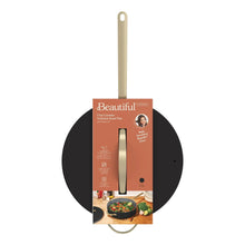 Drew Barrymore ceramic sauté pan box with strainer lid and gold-tone handle