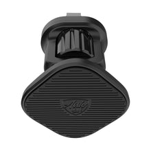 Magnetic air vent phone holder face with ridges and top magnet cradle, black