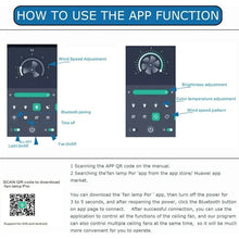 Ceiling fan app control interface with ceiling fan light and brown blades
